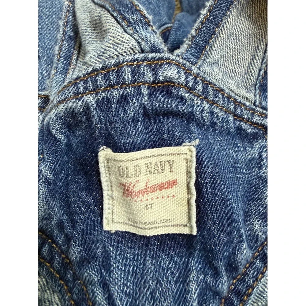 Vintage Old Navy Workwear Denim Overalls jean Y2K Blue 4T Bib‎ Dungarees
